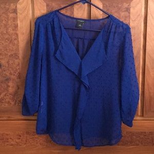 Navy Blue Dot Ann Taylor Blouse